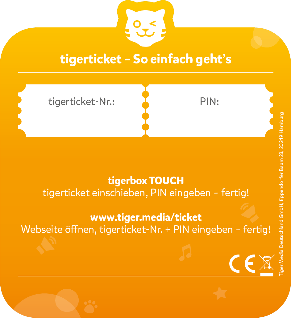 tigermedia tigertones-Ticket 1, 3 oder 6 Monate Streaming für tigerbox TOUCH